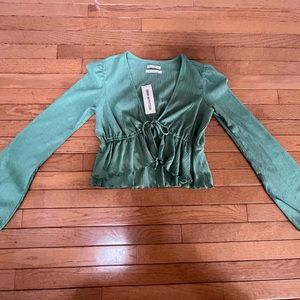 Urban Outfitters Green Flowy Blouse Size Medium